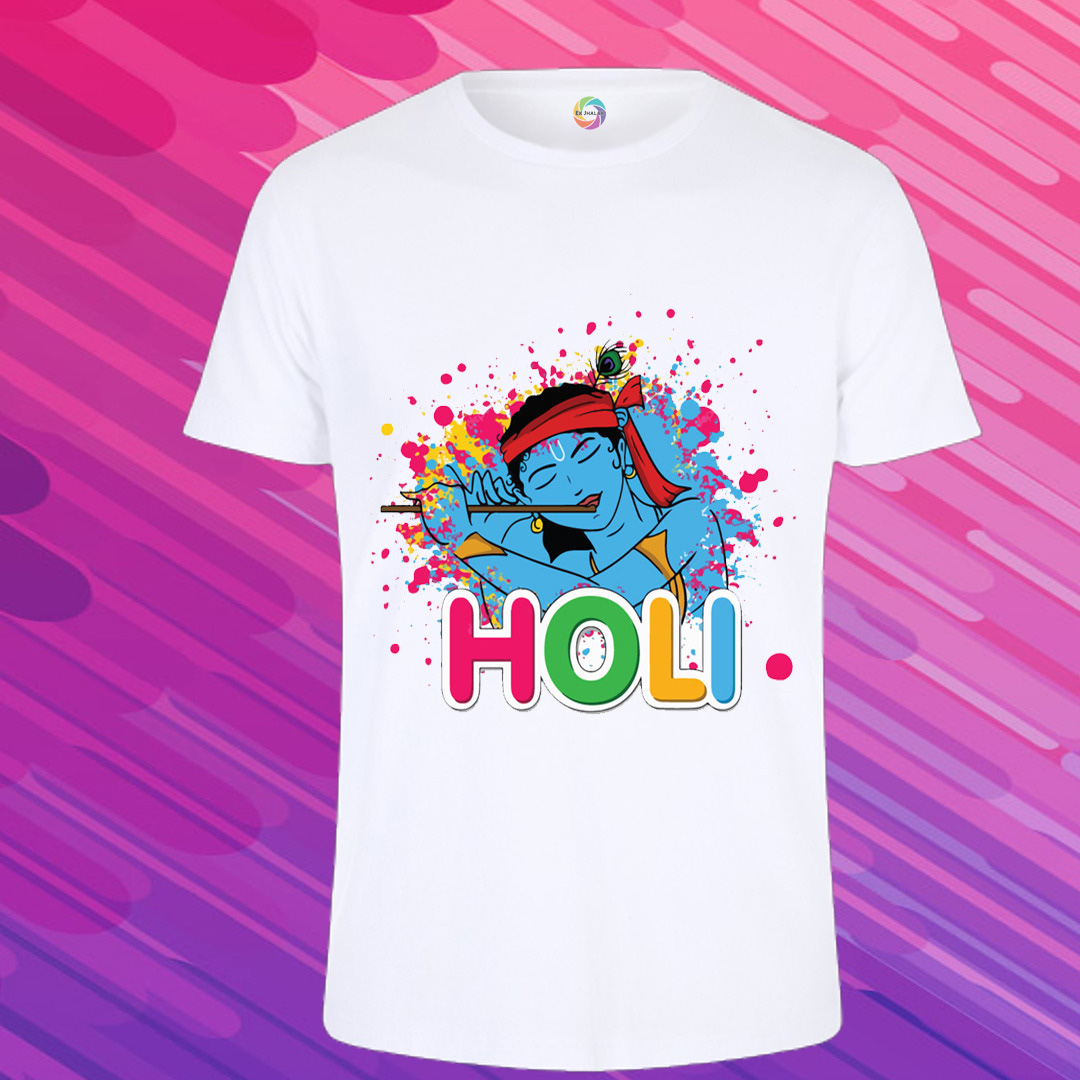 Holi Special Polyester Printed T-Shirt